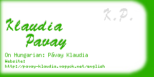 klaudia pavay business card