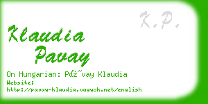 klaudia pavay business card